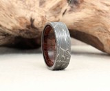 Hand-Wrought Damascus Steel & Wood Rings