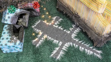 Christmas Vacation Light Up Fried Cat Rug Christmas Vacation Light Up Fried Cat Rug