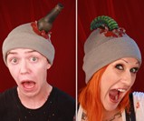 Bloody Beer Bottle and Lizard Tail Beanies
