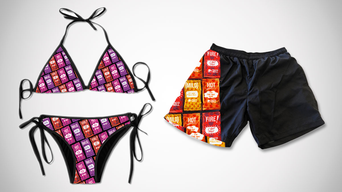 Taco Bell Hot Sauce Bikini & Swim Trunks Taco Bell Hot Sauce Bikini & Swim Trunks