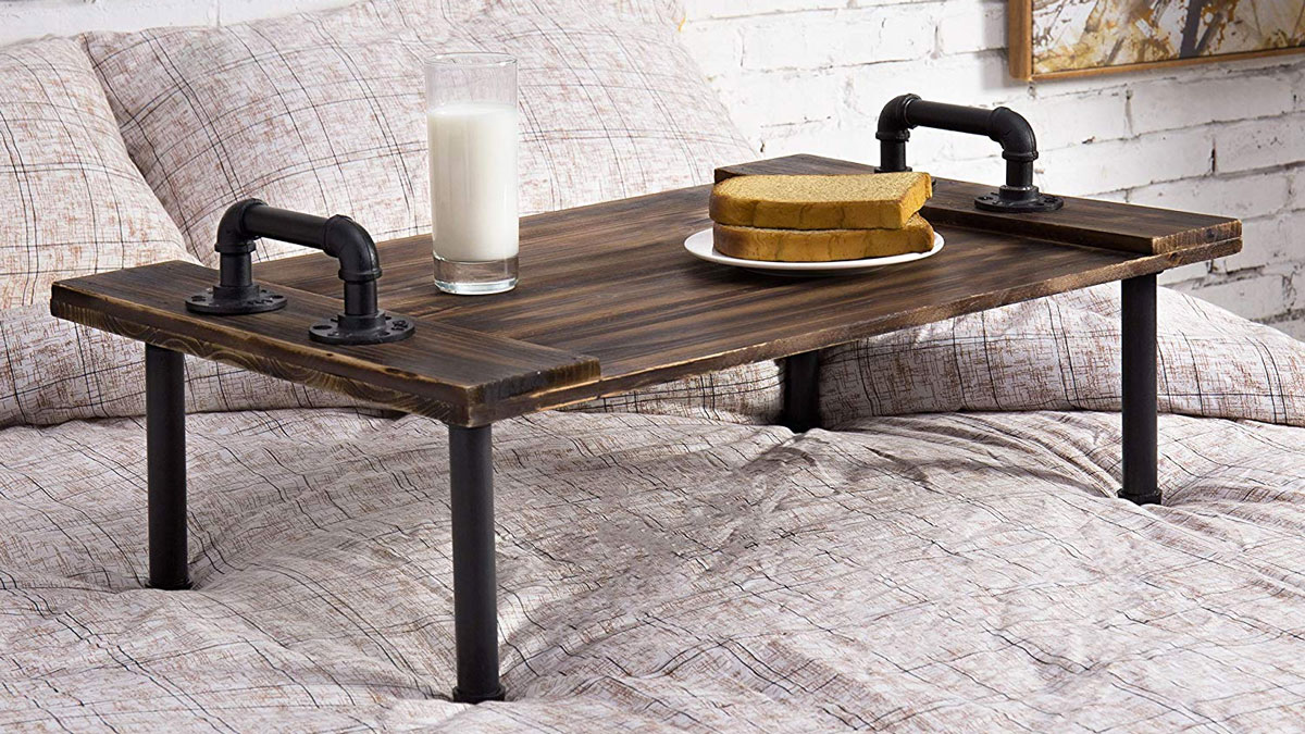 Industrial Pipe & Wood Breakfast in Bed Tray & Lap Desk Industrial Pipe & Wood Breakfast in Bed Tray & Lap Desk