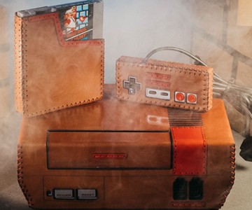 Bexar Goods Leather-Wrapped NES Console