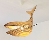 Wooden Whale Pendant Light