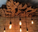 Custom Live-Edge Olive Wood Chandelier