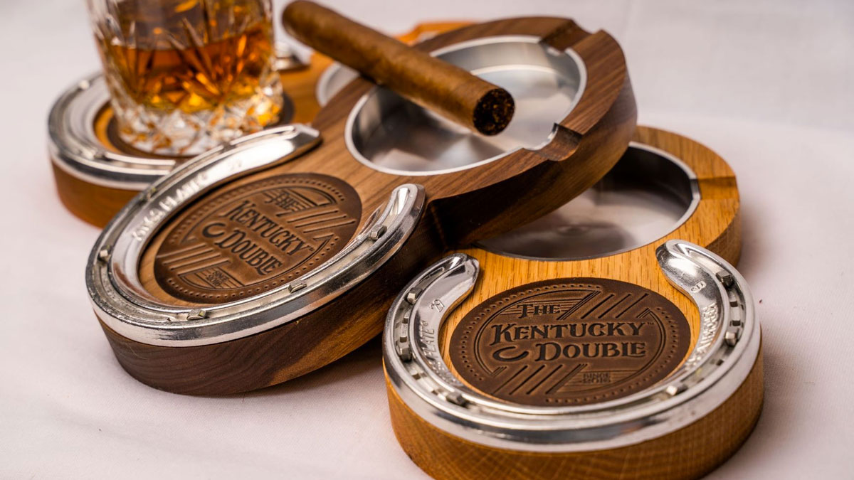 Kentucky Double Cigar Ashtray & Coaster Kentucky Double Cigar Ashtray & Coaster