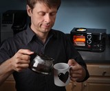 Man Using 3-in-1 Breakfast Station