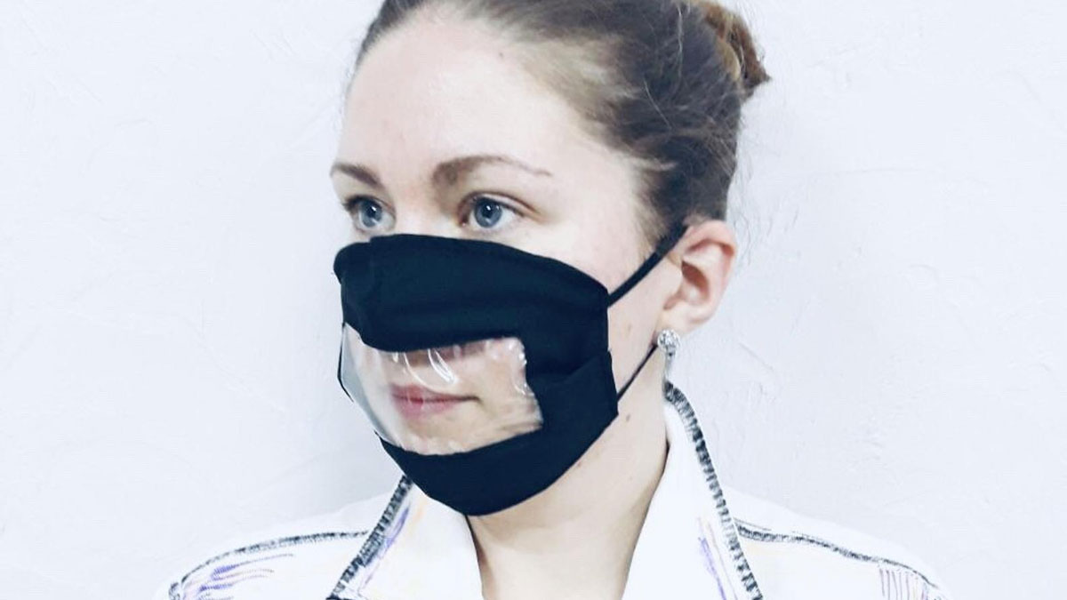 Face Mask with Transparent Mouth Panel Face Mask with Transparent Mouth Panel