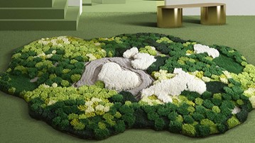Green Forest Moss Rug