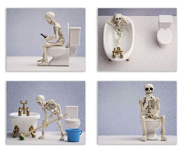 Hipster Skeleton Bathroom Prints Hipster Skeleton Bathroom Prints