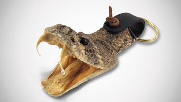Eastern Diamondback Rattlesnake Head Keychain