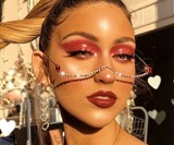 Half Frame Rhinestone Glasses