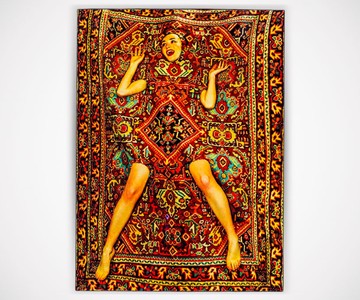 Lady on Carpet Rug