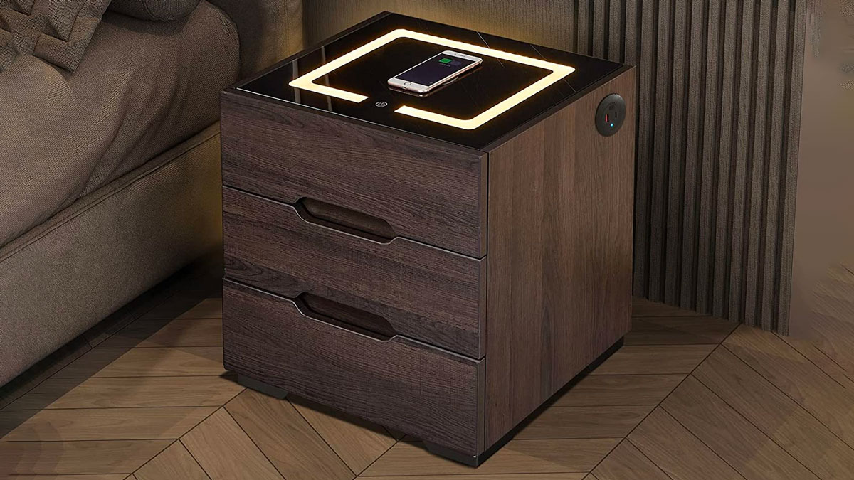 Wireless Charging Nightstand with LED Lights Wireless Charging Nightstand with LED Lights