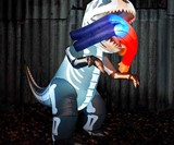 7-Foot T-Rex Eating a Human Snack Inflatable