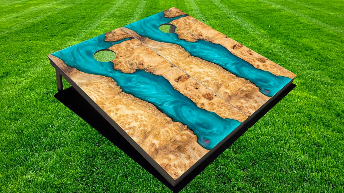 UV-Printed Wood & Epoxy Cornhole Set UV-Printed Wood & Epoxy Cornhole Set