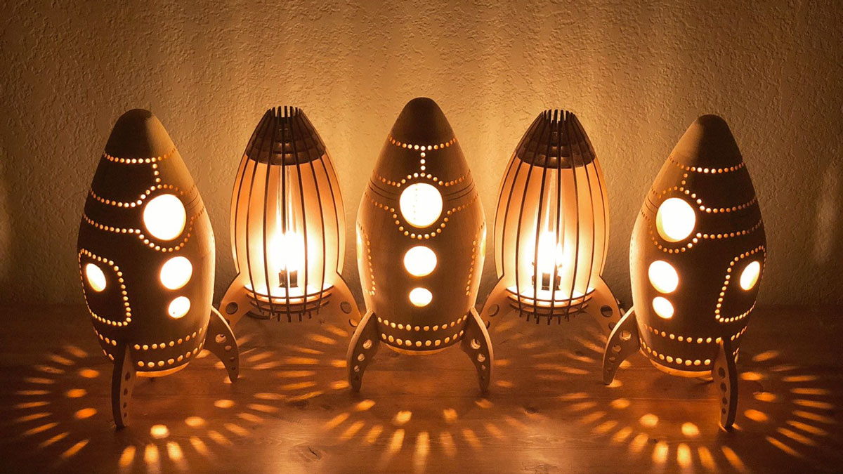 Wooden Rocket Night Light Wooden Rocket Night Light