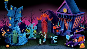Nightmare Before Christmas Black Light Village