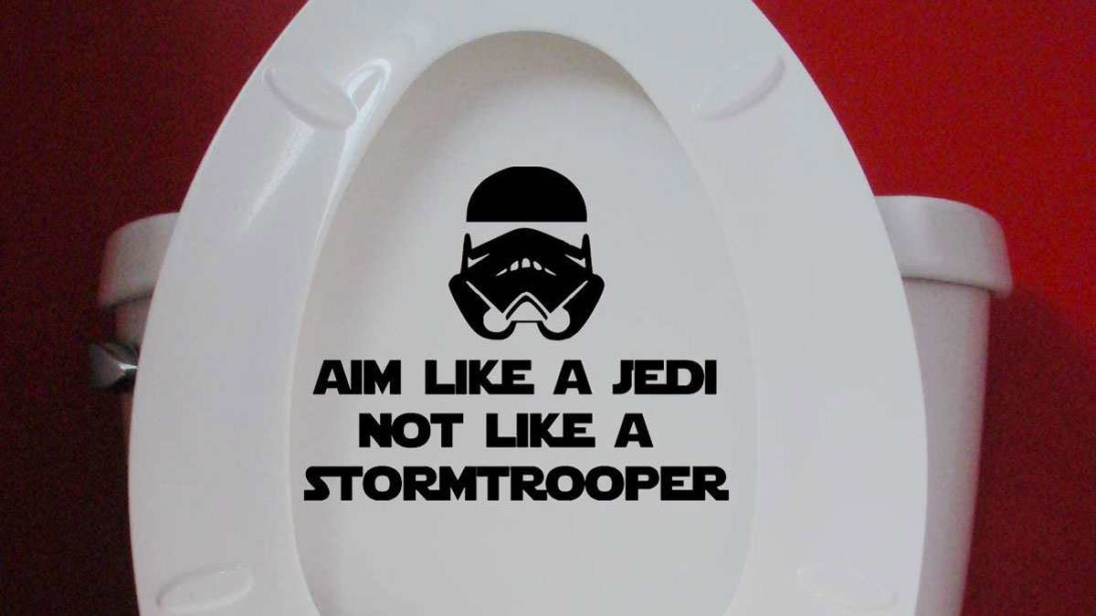 Aim Like a Jedi Not a Stormtrooper Vinyl Toilet Decal Aim Like a Jedi Not a Stormtrooper Vinyl Toilet Decal