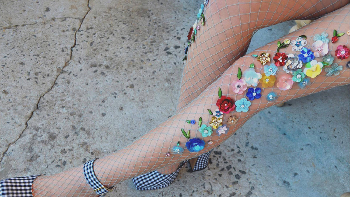 Flowered Fishnet Tights Flowered Fishnet Tights