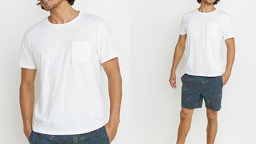 Marine Layer Signature White Pocket Tee Marine Layer Signature White Pocket Tee