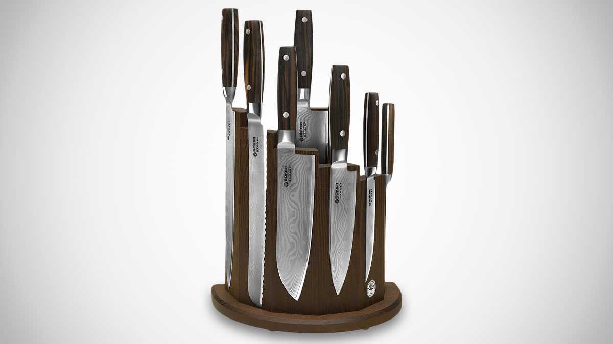 Boker Stairstepping Wood Magnetic Knife Block Boker Stairstepping Wood Magnetic Knife Block
