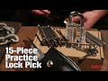 Secure Pro Practice Padlock & 15-Piece Lock Pick Set