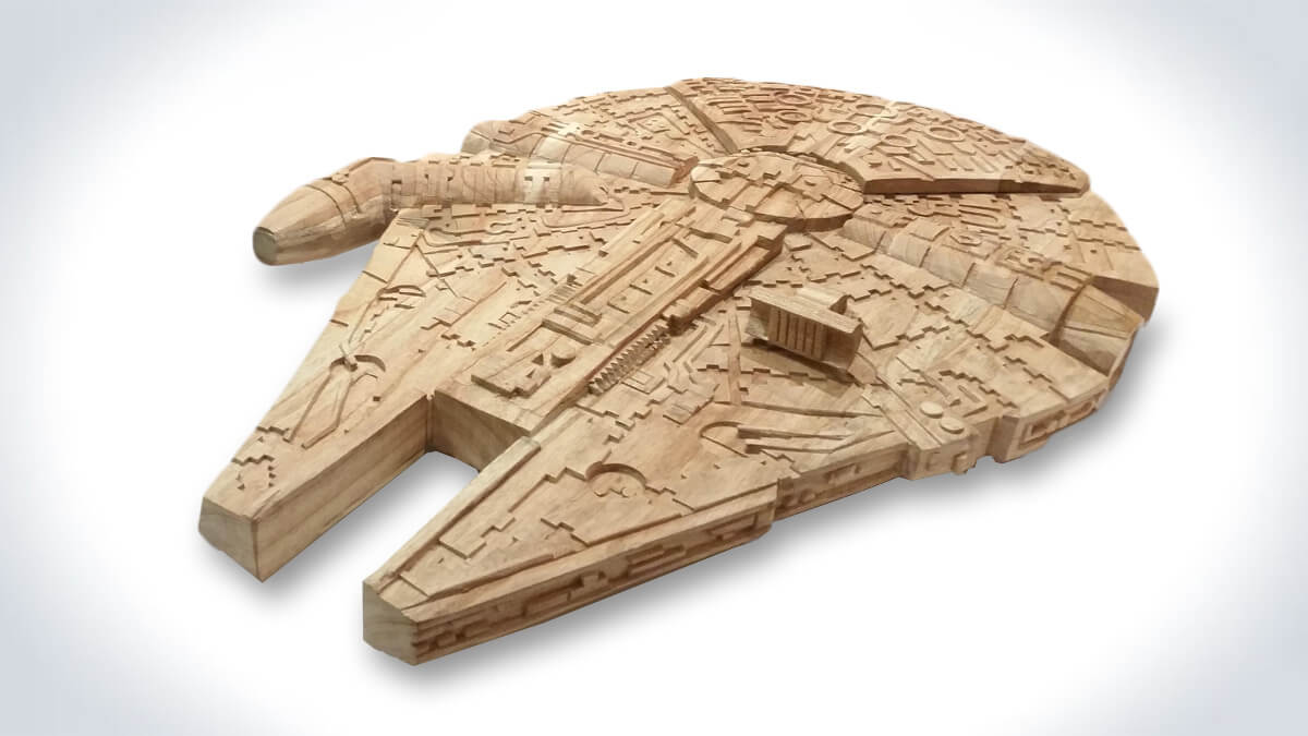 Hand Carved Millennium Falcon Hand Carved Millennium Falcon