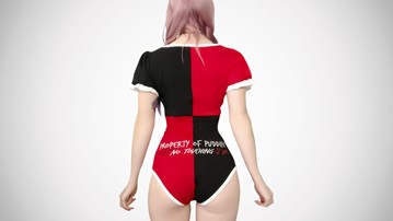 Harley Quinn Adult Baby Romper Harley Quinn Adult Baby Romper