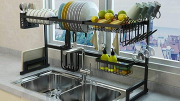 Over-the-Sink Dish Drying Rack