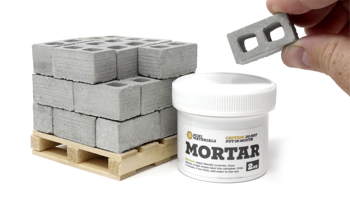 Mini Pallet of Cinder Blocks & Mortar Kit Mini Pallet of Cinder Blocks & Mortar Kit