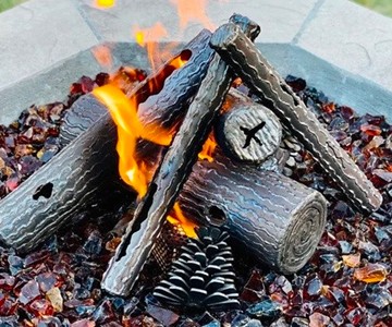 Gas Fire Pit Steel Log Set Gas Fire Pit Steel Log Set