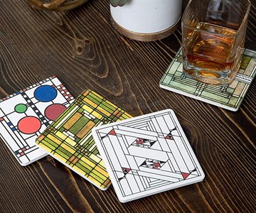Frank Lloyd Wright Absorbent Stone Coasters Frank Lloyd Wright Absorbent Stone Coasters