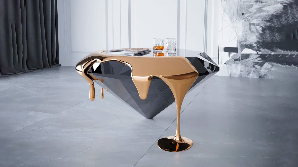 Sierra Diamond & Melting Gold Coffee Table Sierra Diamond & Melting Gold Coffee Table