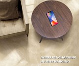 QI Wireless Charging Table with 360 Bluetooth Speaker