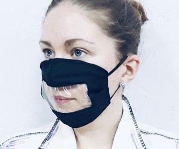 Face Mask with Transparent Mouth Panel Face Mask with Transparent Mouth Panel
