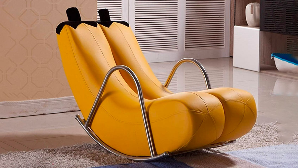 Leather Banana Rocking Chair