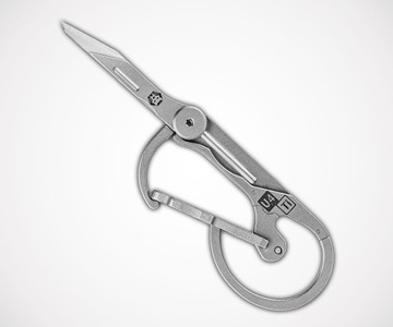 Titanium Carabiner Keychain with Folding Utility Knife