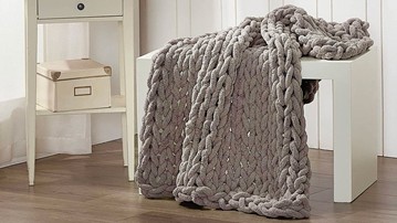 Chunky Braided Chenille Throw Blanket