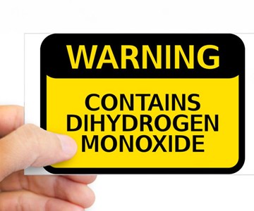 Dihydrogen Monoxide Warning Sticker Dihydrogen Monoxide Warning Sticker