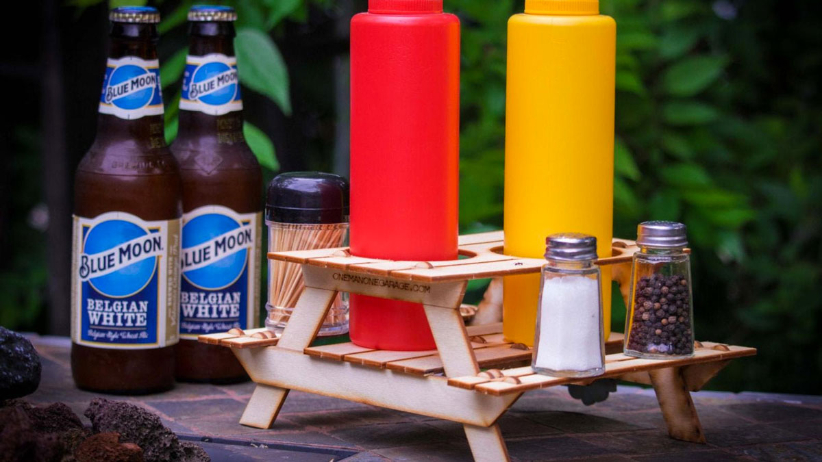 Mini Picnic Table Beer Holder or Condiment Rack Mini Picnic Table Beer Holder or Condiment Rack