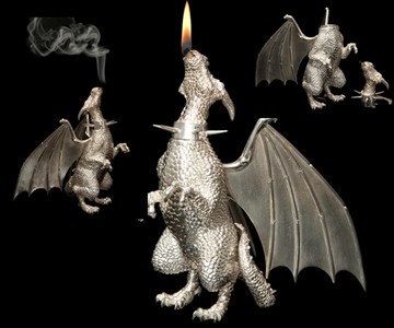 Sterling Silver Dragon Lamp
