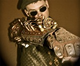 Steampunk Combat Tesla Armor - Forearm Bracer Closeup
