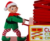 Santa on a Lift Hanging Christmas Lights Decoration