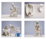 Hipster Skeleton Bathroom Prints