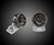 Black Rhodium Jet Turbine Engine Cufflinks