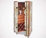 World Map Cocktail Bar Steamer Trunk