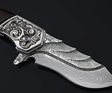 Romance of Men Windtalker Damascus Steel Folding Knife