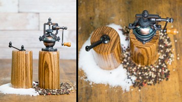Zebrawood Salt & Pepper Grinder Set Zebrawood Salt & Pepper Grinder Set