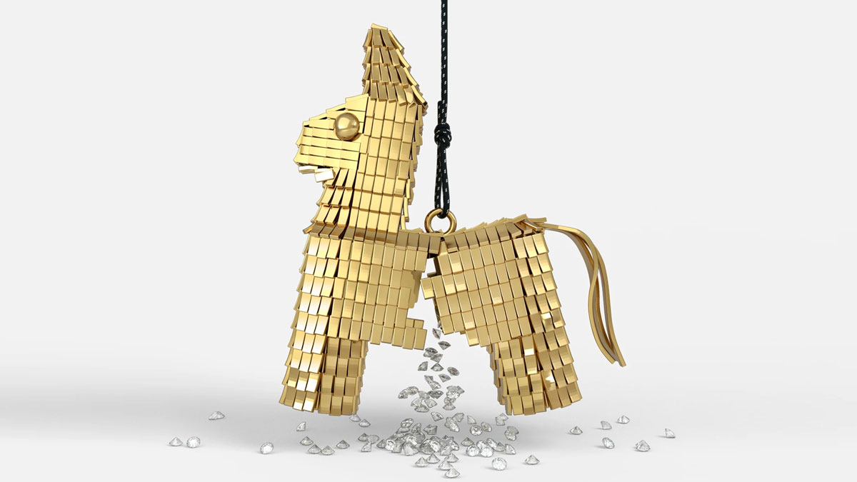 18k Gold Diamond-Filled Pinata 18k Gold Diamond-Filled Pinata