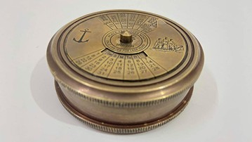 Nautical Brass 100-Year Calendar Compass Nautical Brass 100-Year Calendar Compass